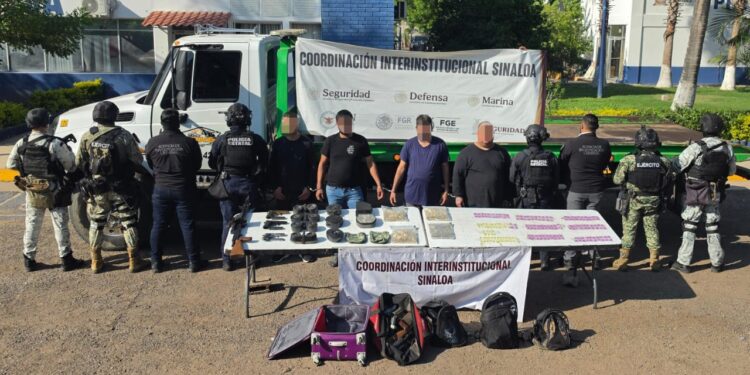Cuatro civiles armados fueron detenidos por el Grupo Interinstitucional, en Culiacán