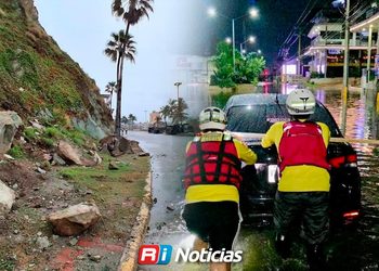 Cinco autos varados y deslave en el cerro de la Nevería dejan las lluvias en Mazatlán