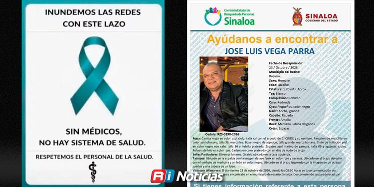 Comunidad médica hace un llamado de solidaridad en redes tras la desaparición del doctor José Luis Vega Parra