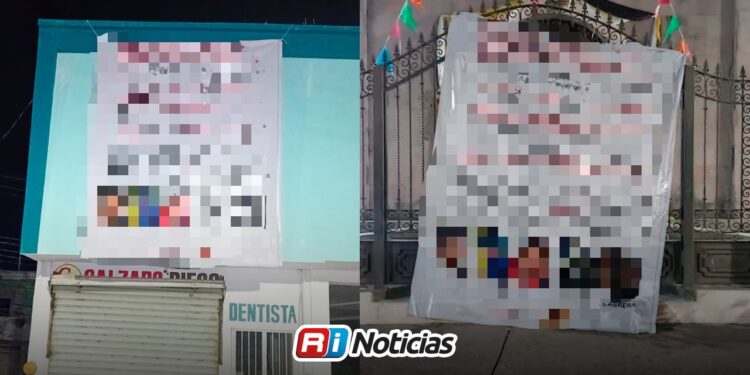 Colocan lonas con mensajes en Mazatlán, Concordia, Escuinapa y Rosario