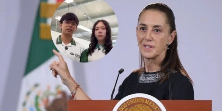 Tras burlas clasistas a estudiantes del Conalep, Sheinbaum los felicita por su respuesta en video