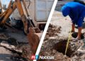 Hundimiento en Infonavit Jabalíes obliga a reparar tubería de drenaje de 40 años