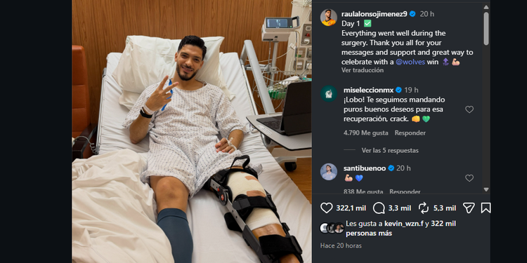 Raúl Jiménez es operado con éxito y comenzará su recuperación