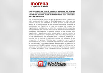 Morena emite convocatoria para definir coordinaciones municipales en Sinaloa